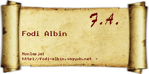 Fodi Albin névjegykártya